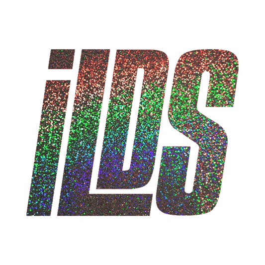 Black Glitter Block Sticker